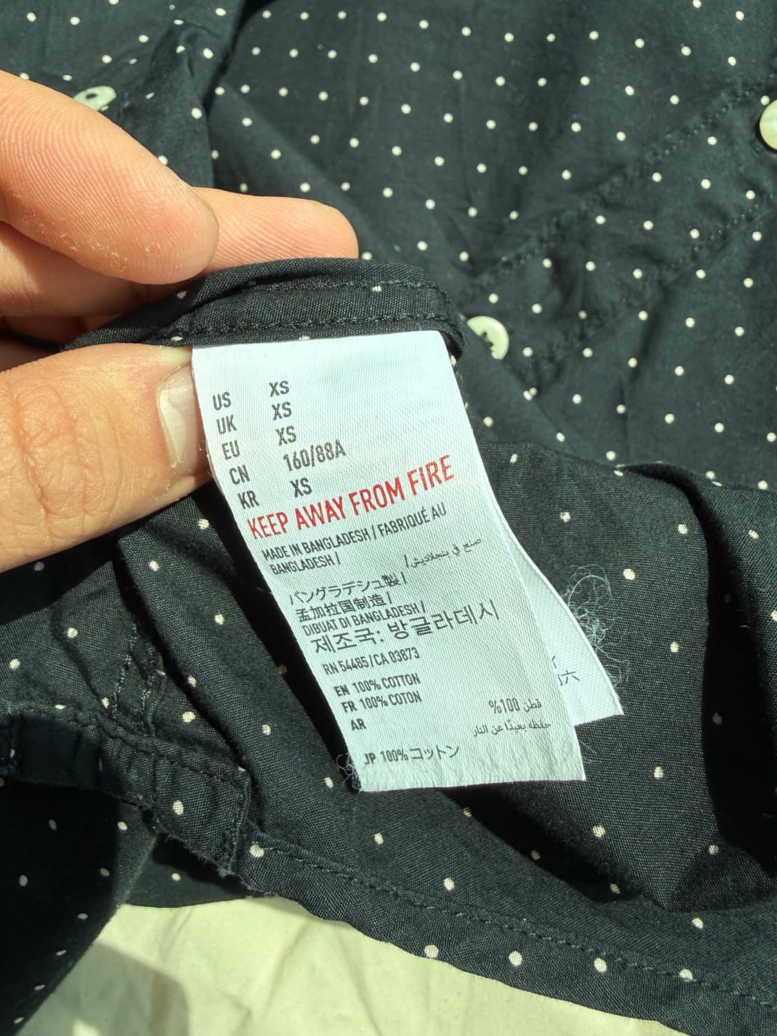 아메리칸이글 네이비 도트 셔츠 상품이미지5