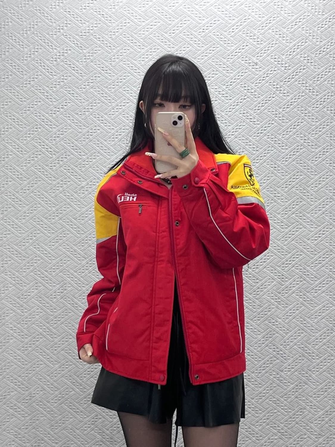 빈티지 페라리 올드스쿨 모터사이클 레이싱 바이커 자켓 L C10073 상품이미지1