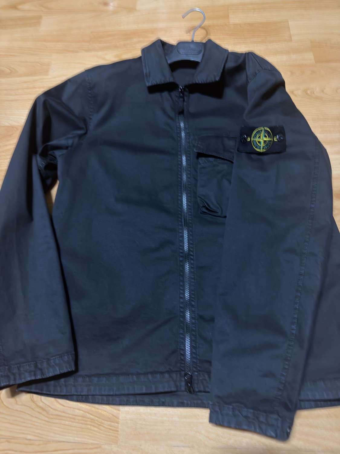 스톤 아일랜드 10304 가먼트 다이드 스트레치 코튼 오버셔츠 블랙 -  상품이미지1