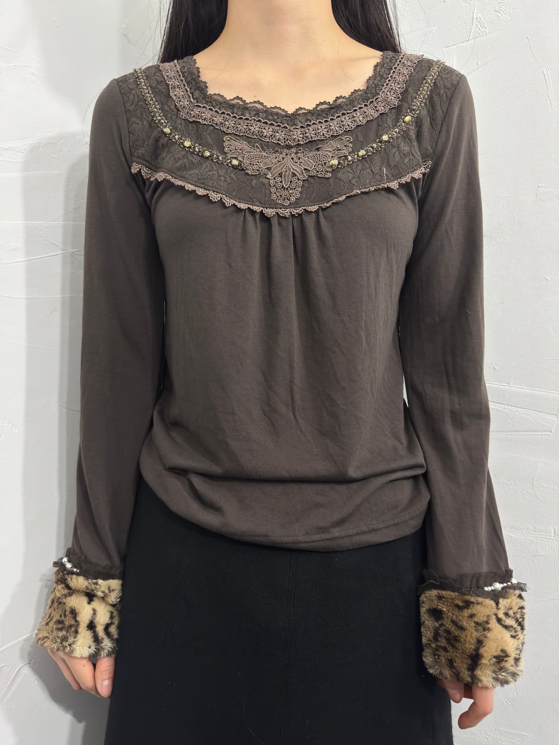 axes femme leopard detail top 상품이미지1