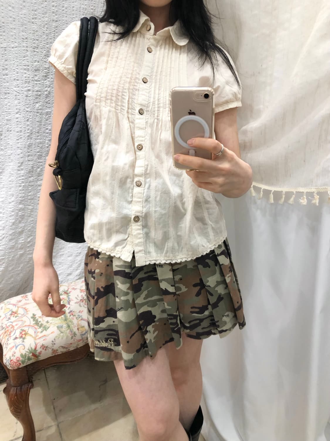 ivory lovely puff blouse 상품이미지4