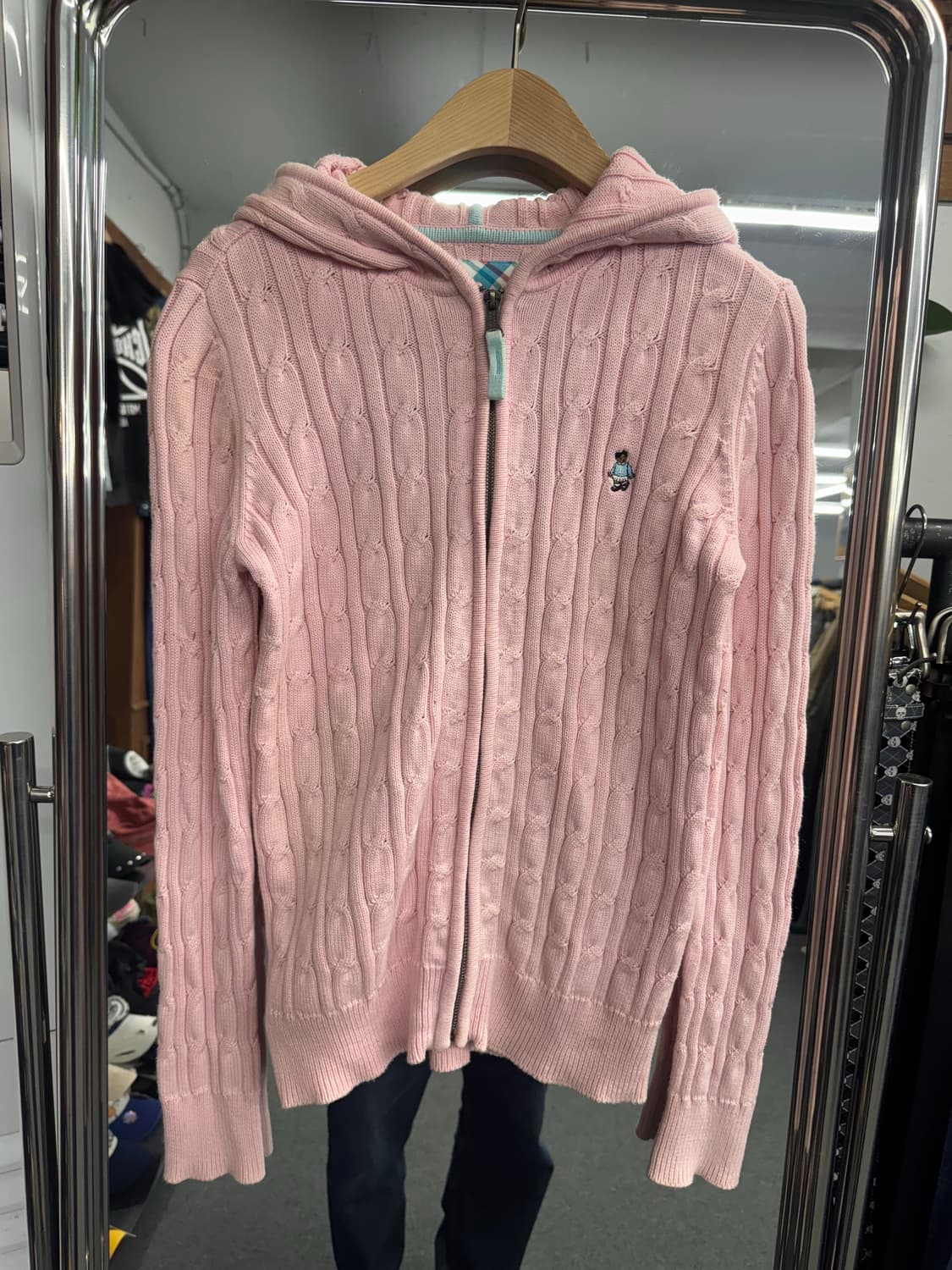 티니위니 빈티지 케이블니트 후드집업 상품이미지1