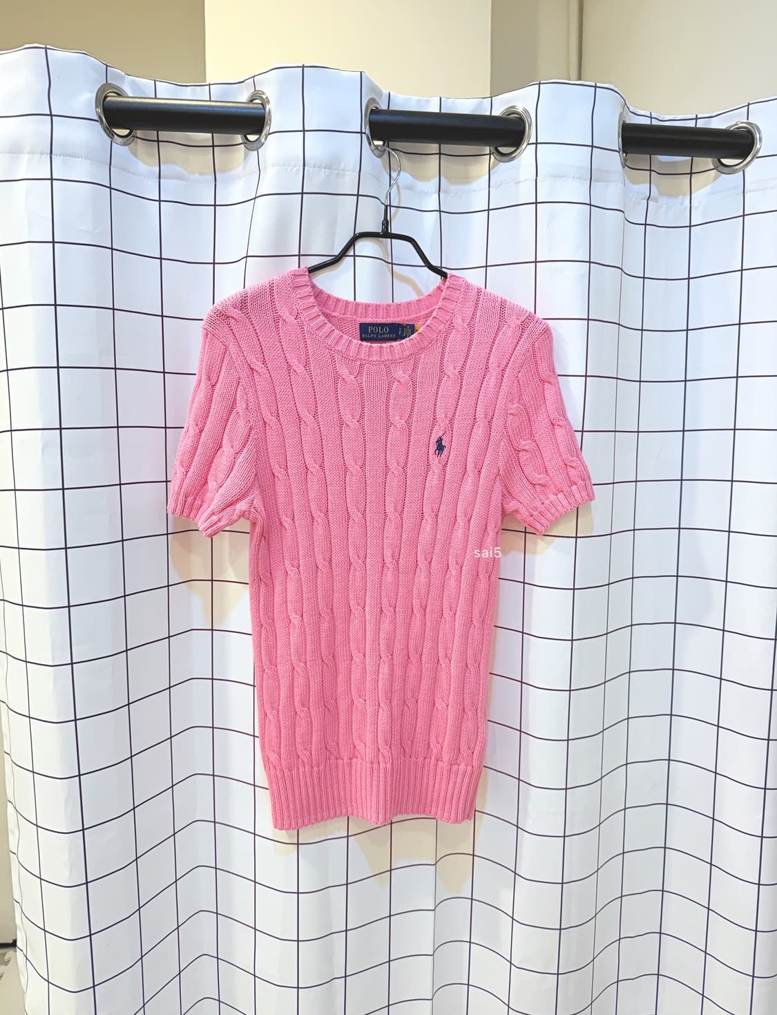 폴로 핑크 반팔 니트 상품이미지1