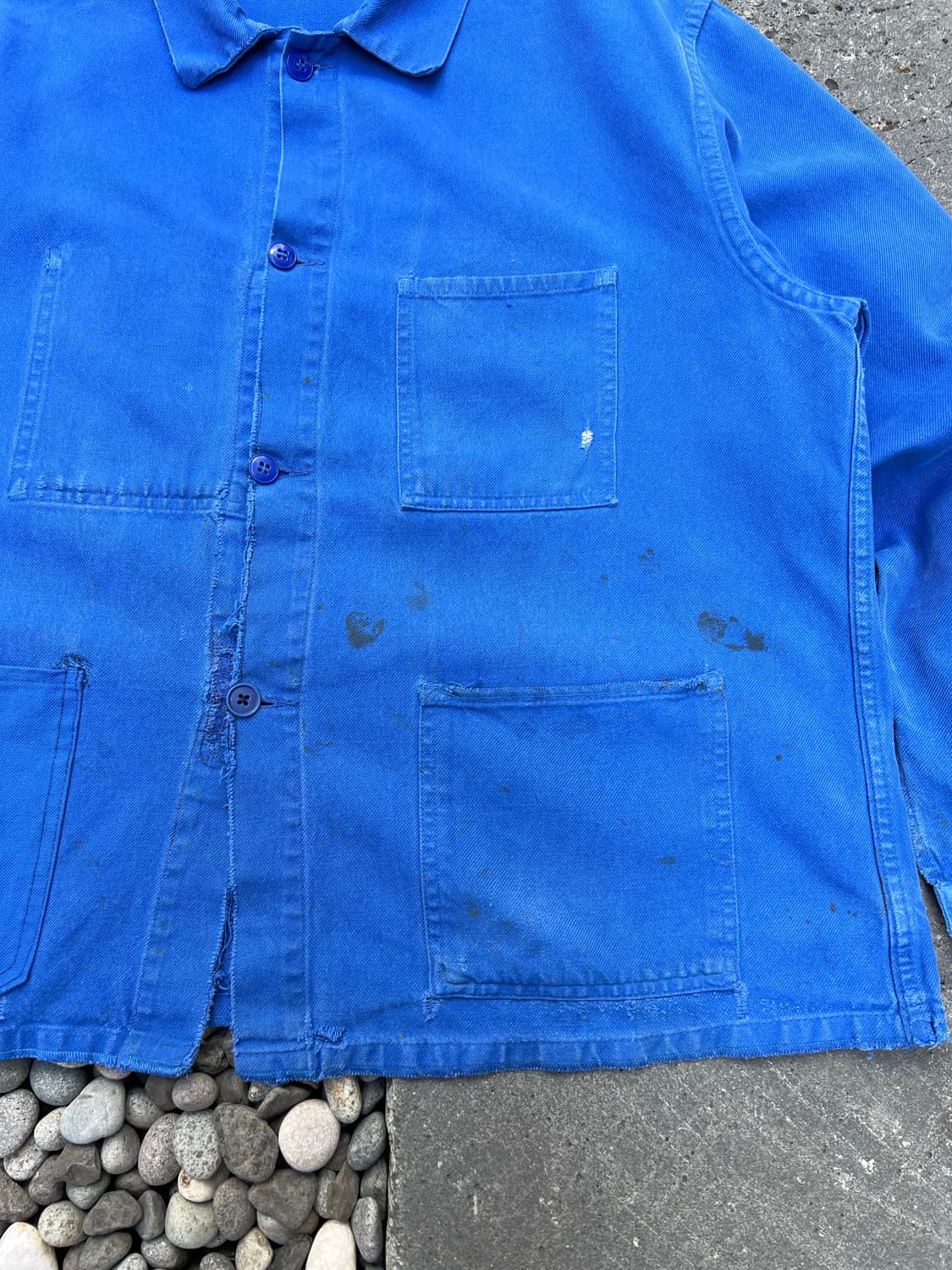 OLD VINTAGE WASHING BLUE FRENCH 프렌치워크자켓 상품이미지6