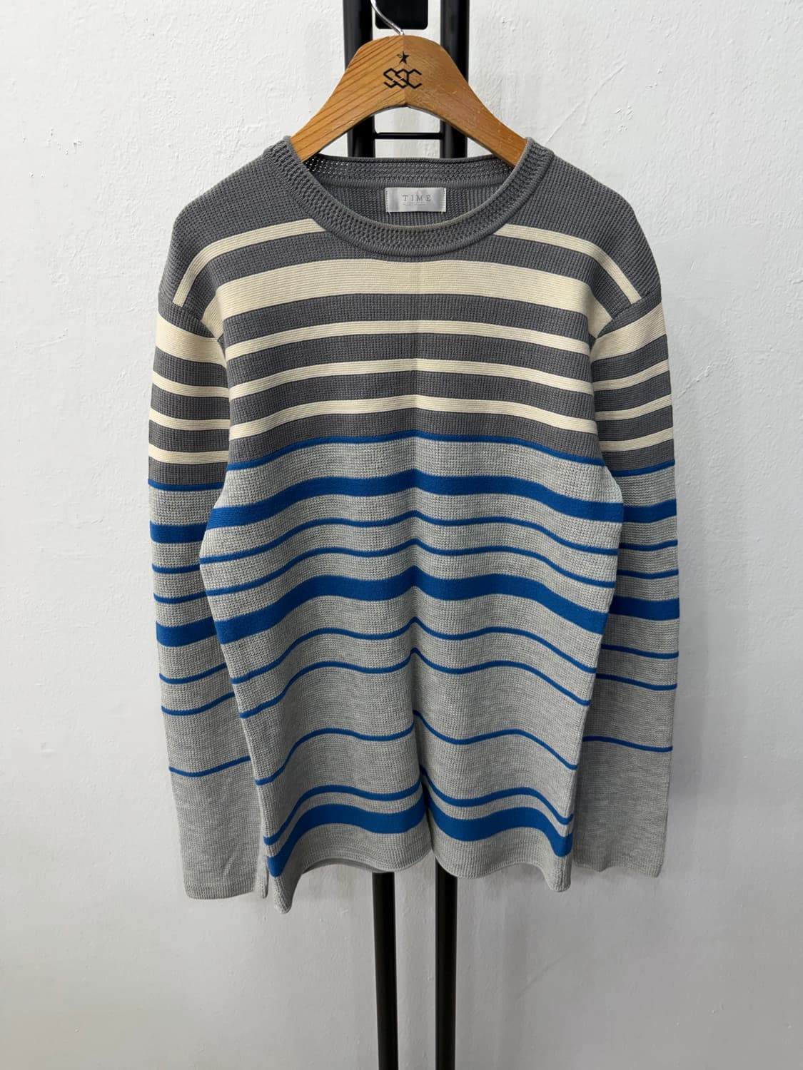 정품) 타임옴므 한섬 스트라이프 니트 95 상품이미지1