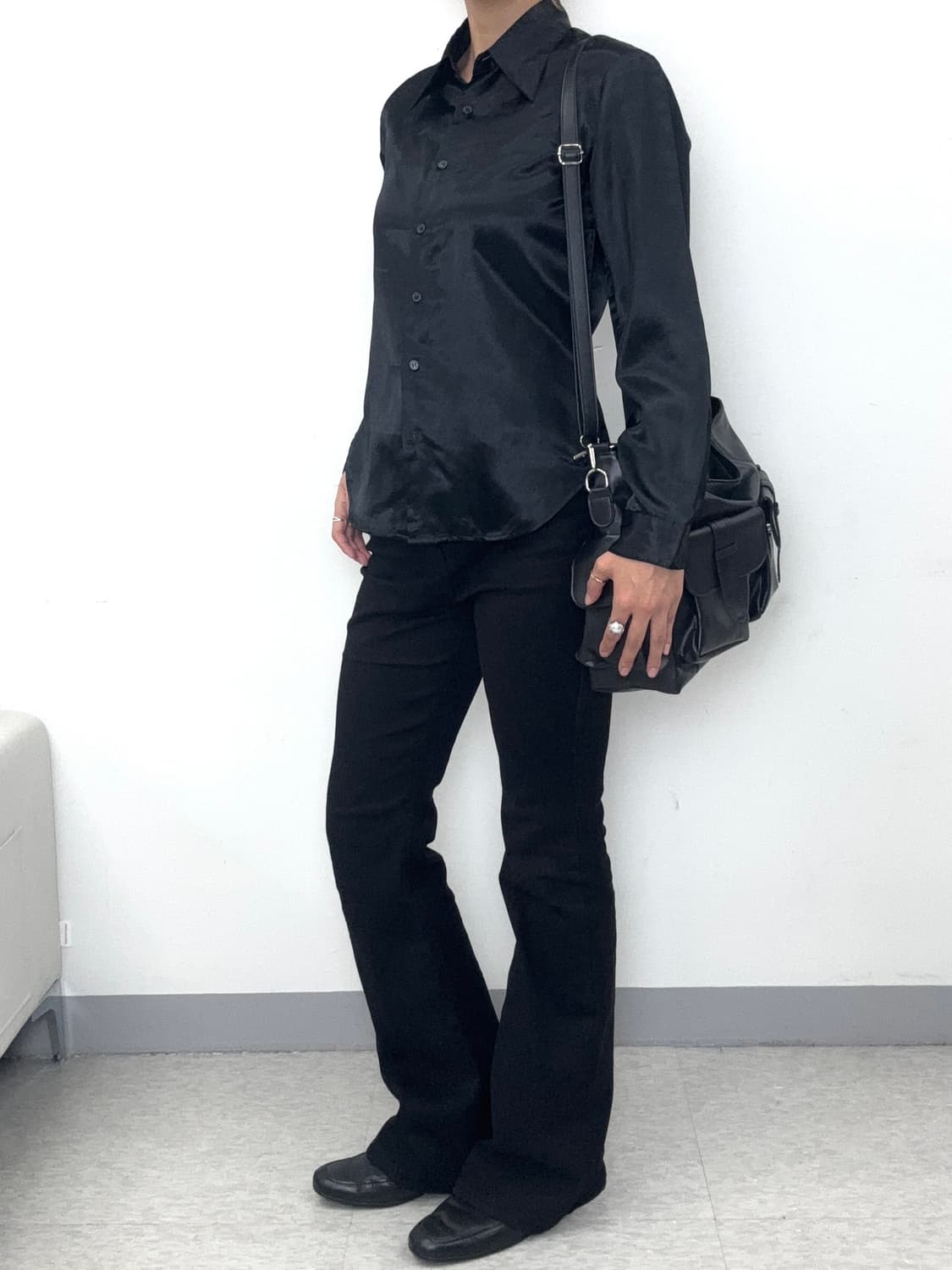 빈티지 블랙 새틴 셔츠 상품이미지7