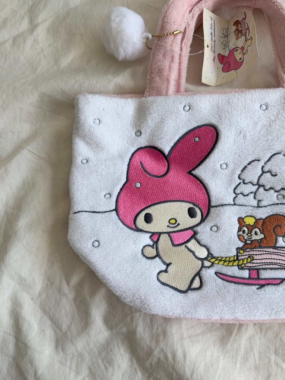 산리오 마이멜로디 딸기우유 퍼 토드백 상품이미지2