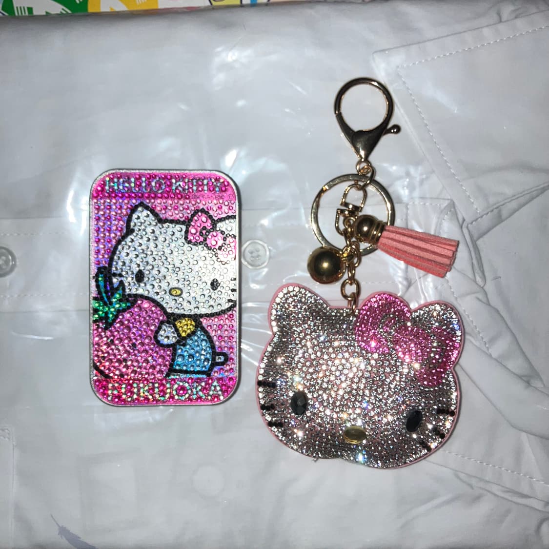 키티 큐빅 틴케이스 키홀더 세트 갸루 키링 열쇠고리 고전문구 상품이미지1