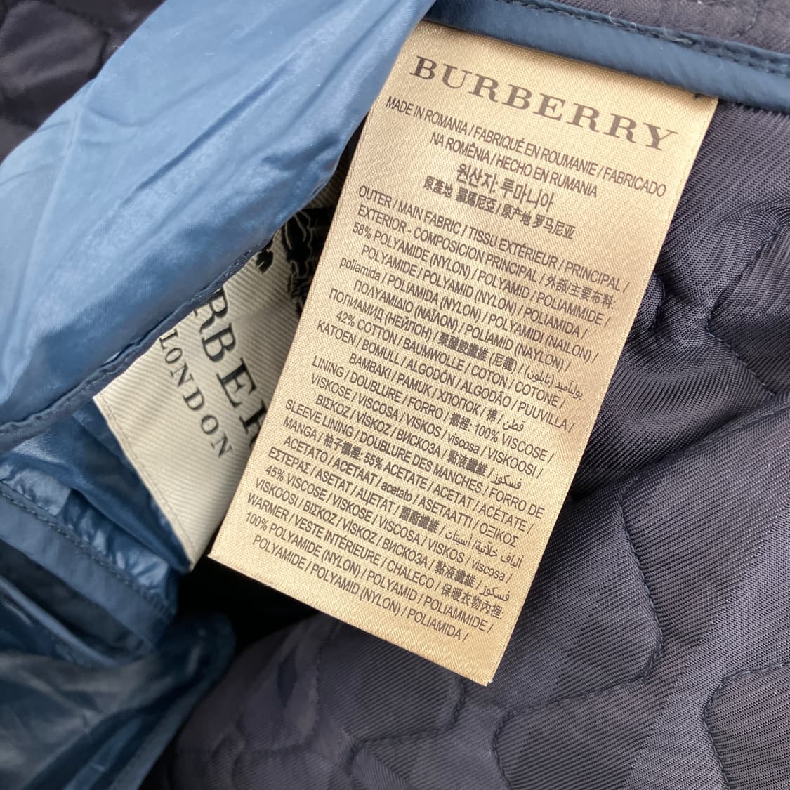 버버리 퀄팅 네이비 질레 집업 베스트 조끼 상품이미지5