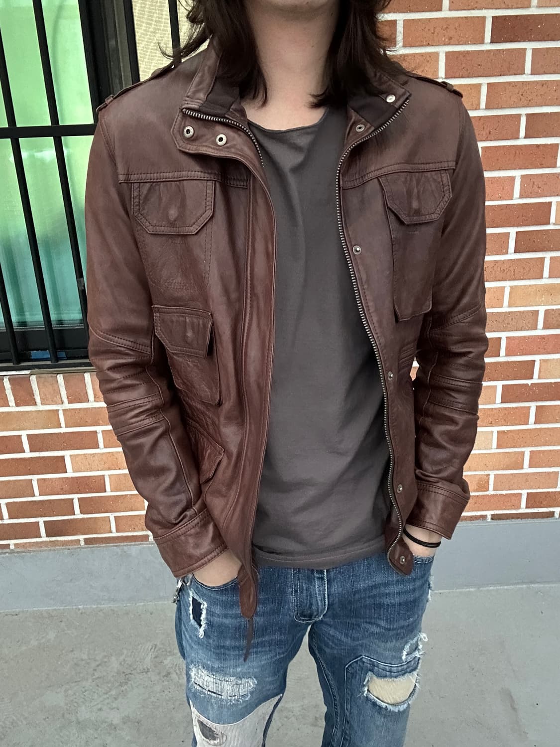 (L)카이아크만 쉽스킨 레더 자켓 상품이미지1