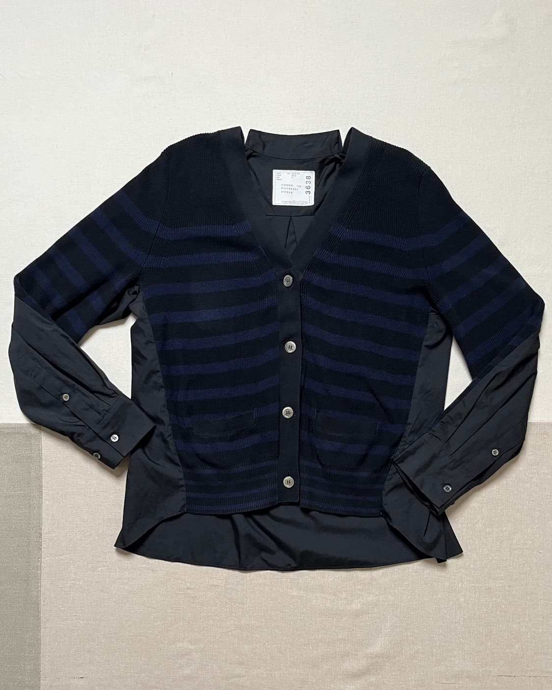 사카이 셔츠 도킹 가디건 sacai 레이어드 스트라이프 가디건 상품이미지1