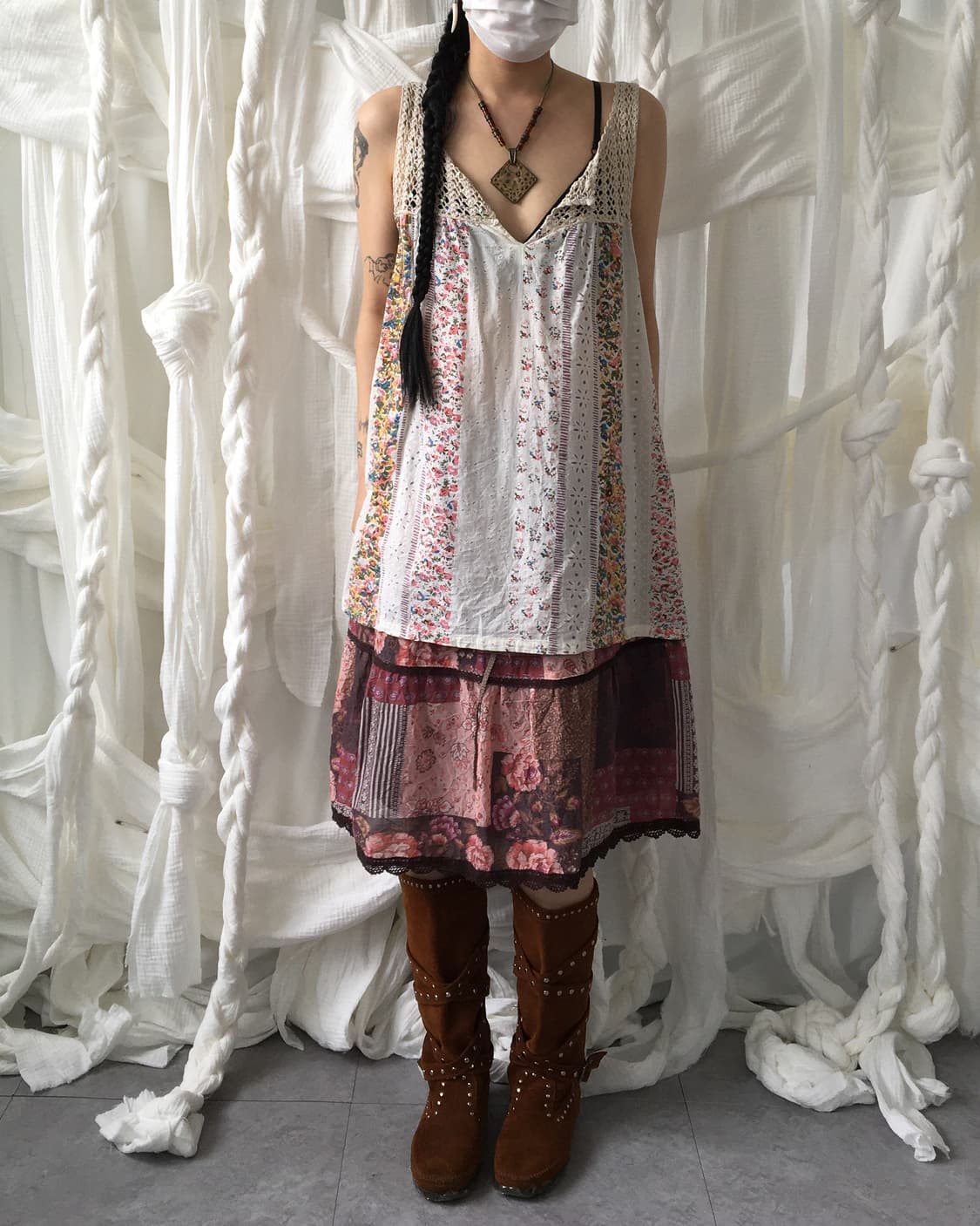 Crochet point patch work sleeveless 상품이미지6