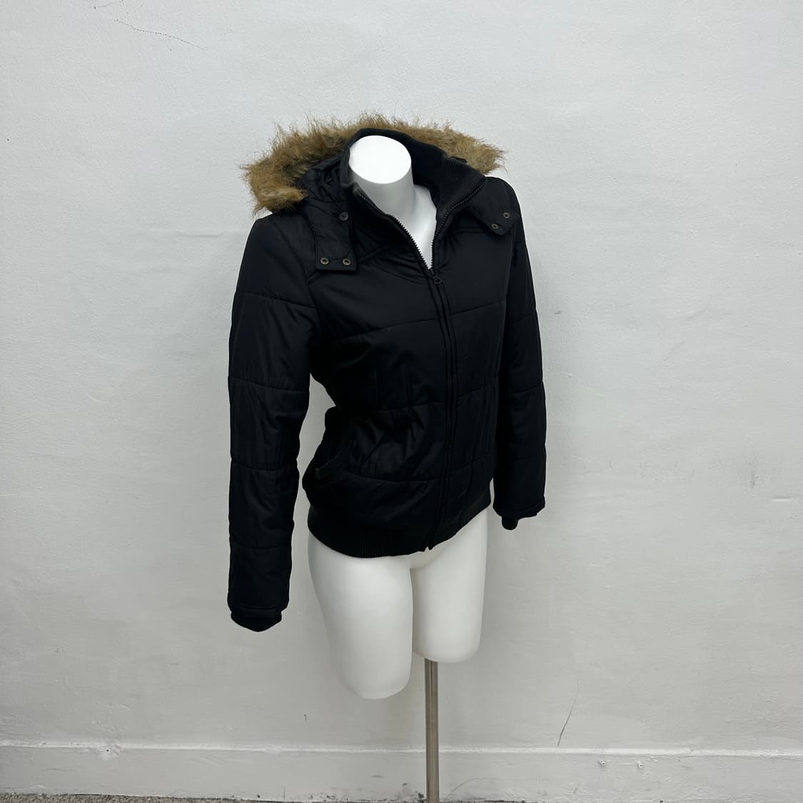 Black fur down jacket 상품이미지3