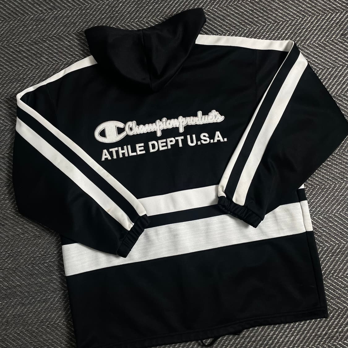 90s 챔피온 올드스쿨 스펠아웃 빅로고 후드 트랙탑 자켓 y 3596 상품이미지1