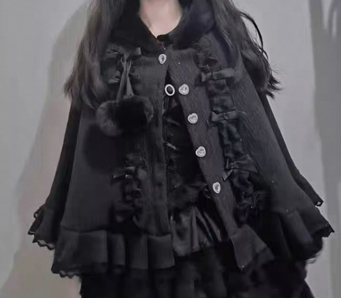 빈티지 지뢰계 양지뢰 망토 판초 케이프 상품이미지2