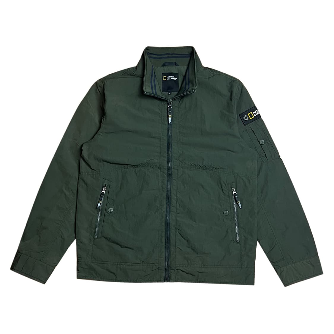 내셔널지오그래픽 와펜 홑겹 카키 블루종 자켓 L 상품이미지1