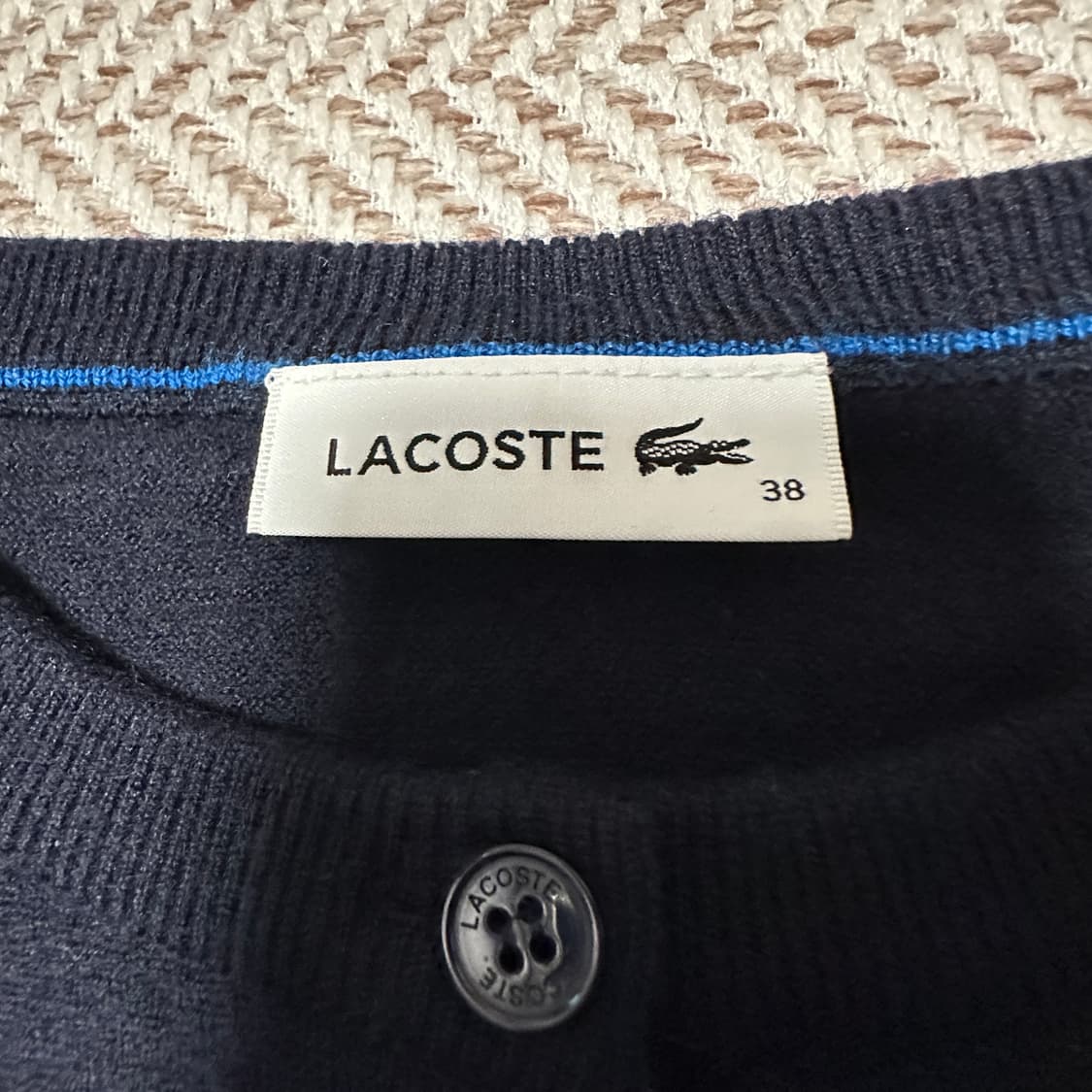 LACOSTE woman wool knit cardigan navy 상품이미지4