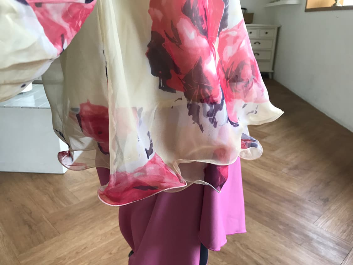 vintage off-shoulder pattern blouse 상품이미지6