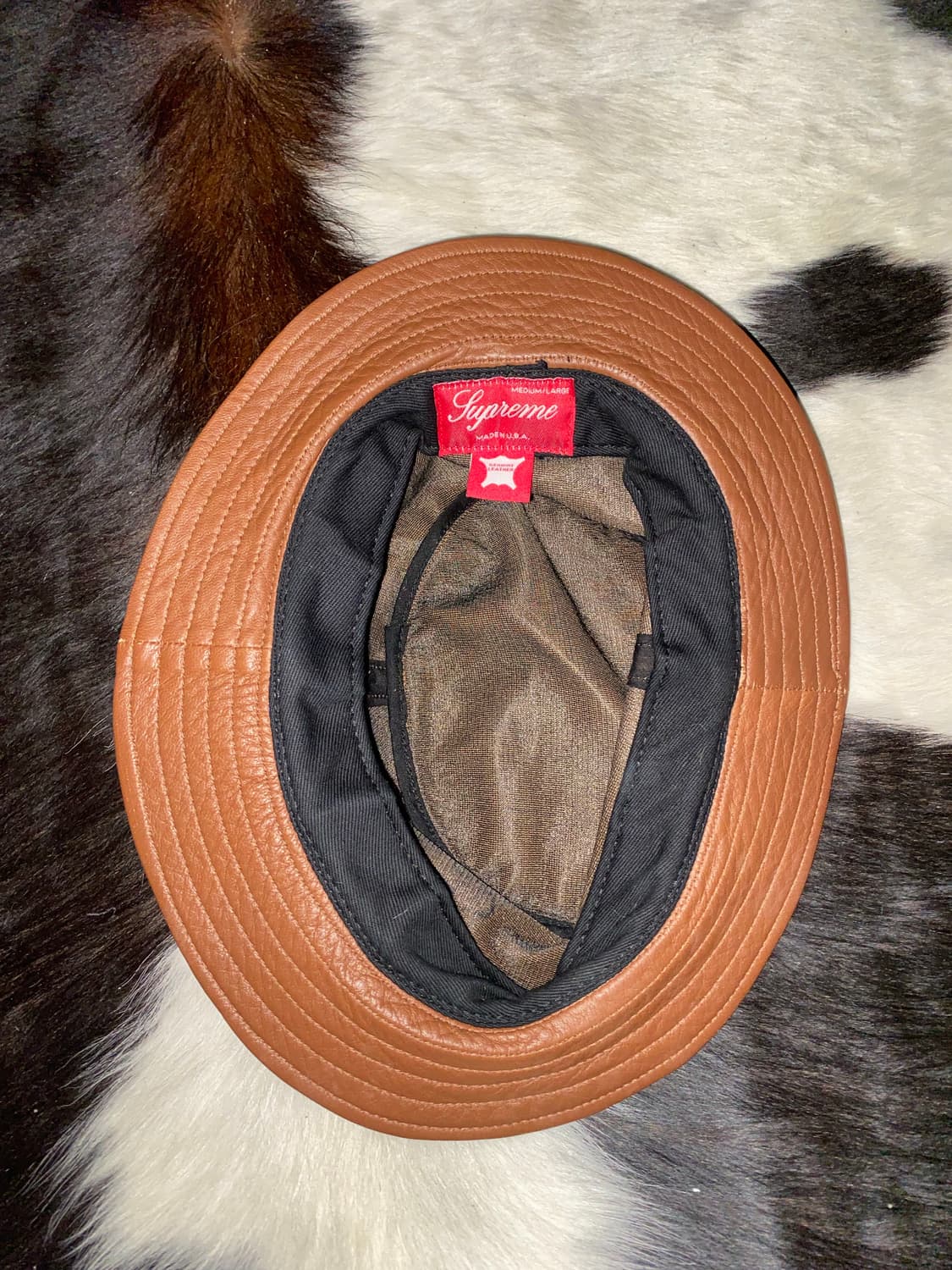 (M/L)슈프림 가죽 버킷햇 상품이미지3