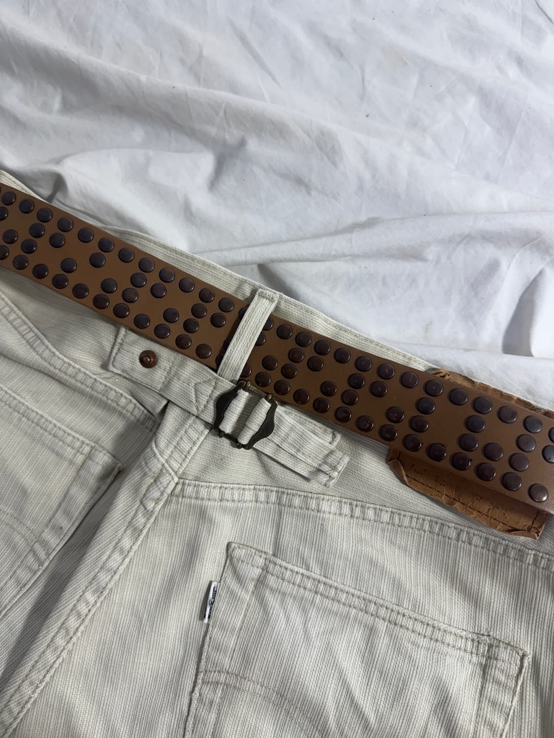 Vanzetti 볼 스터드 레더 벨트 상품이미지3