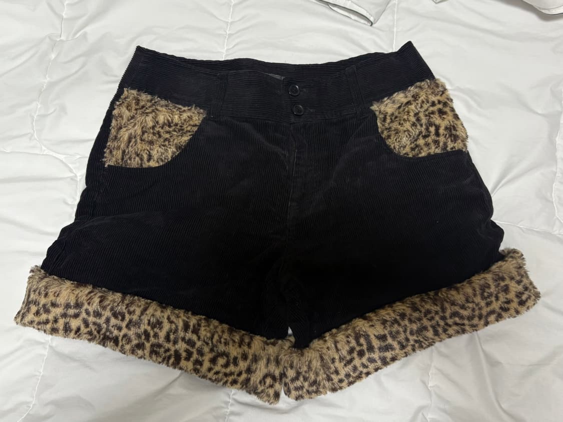 일본빈티지 레오파드 오네갸루숏팬츠 상품이미지1