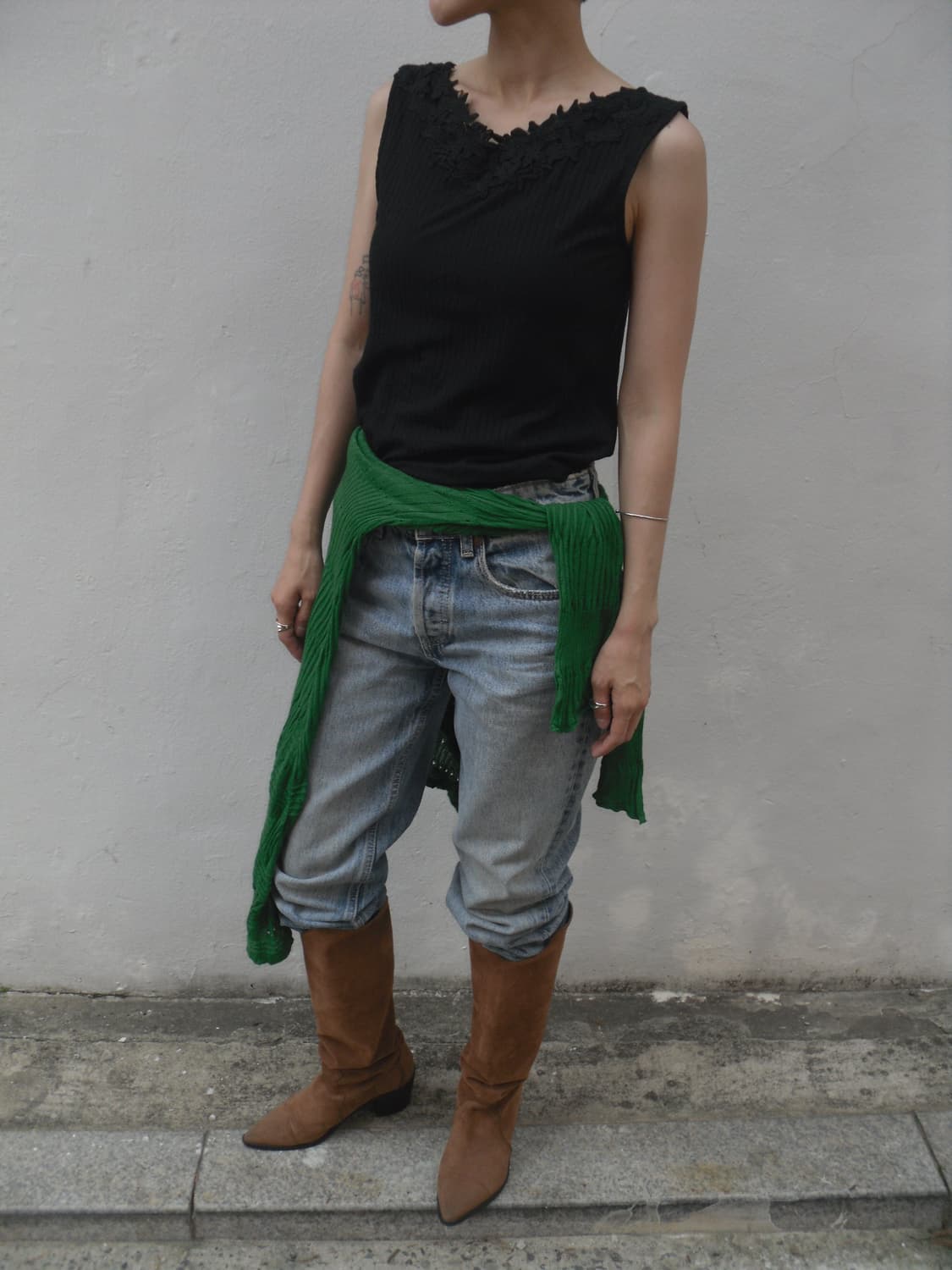 Flower details sleeveles 상품이미지1