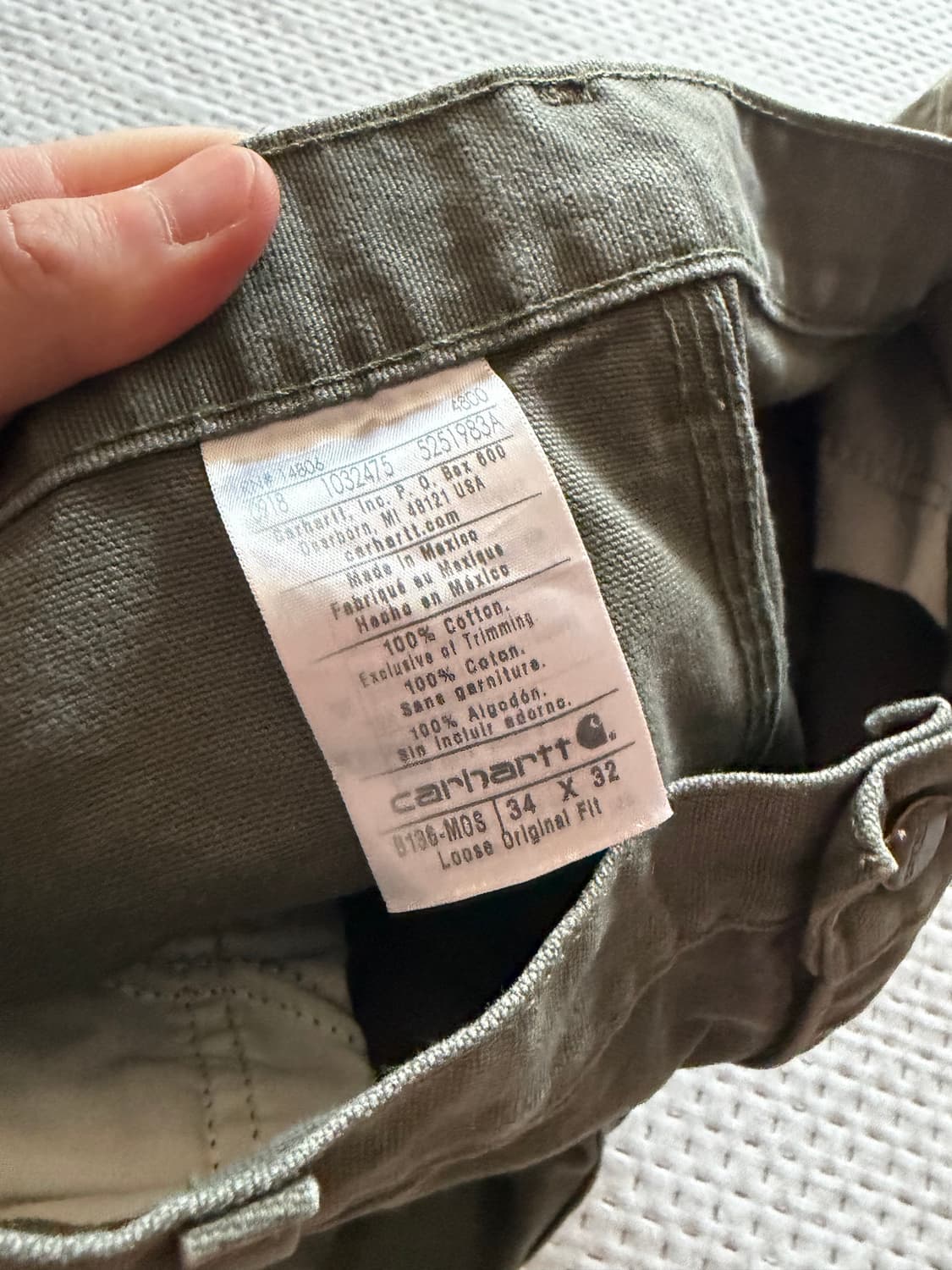 [34] 칼하트 더블니 워크팬츠 b136 모스 상품이미지4