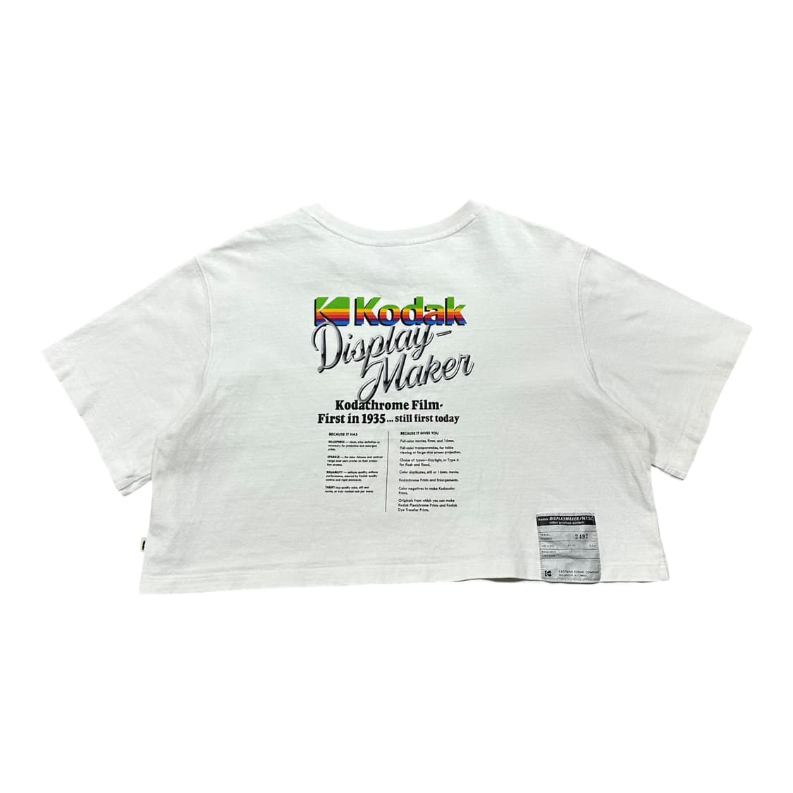 ✨ (만원 빈티지) 코닥 디스플레이메이커 빅로고 크롭 반팔티  상품이미지1