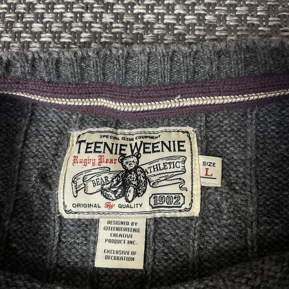 티니위니 그레이 케이블 긴팔 니트 L 상품이미지4