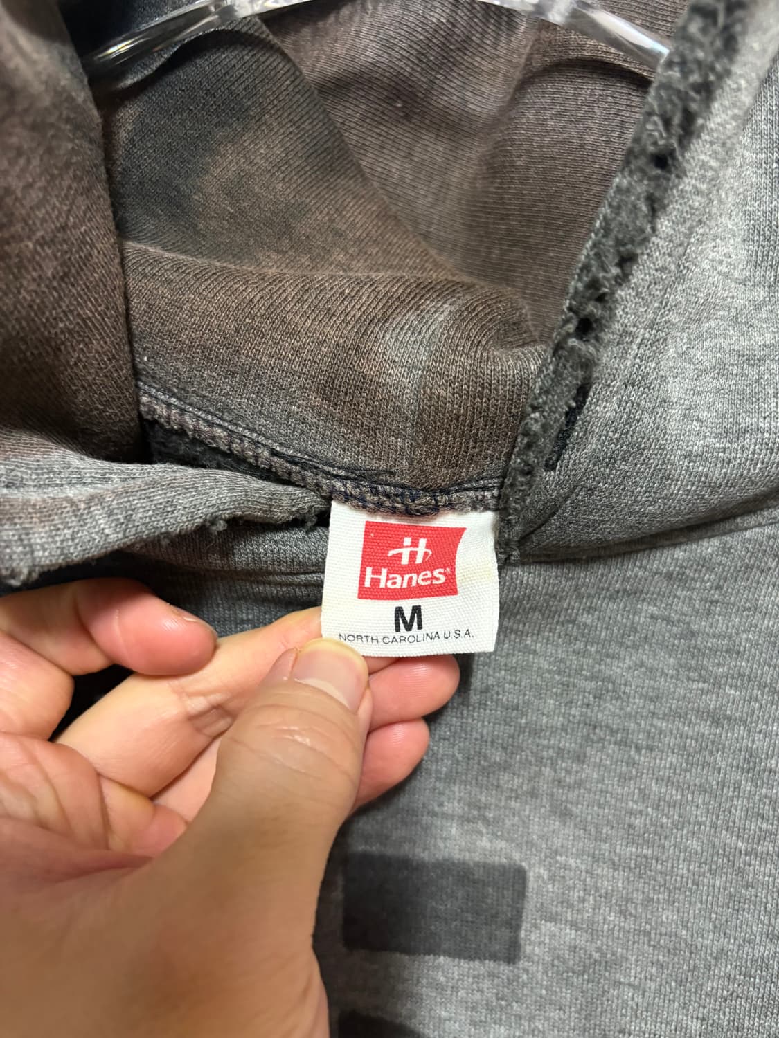 [M] Hanes Damage custom Gray Hoodie 상품이미지5