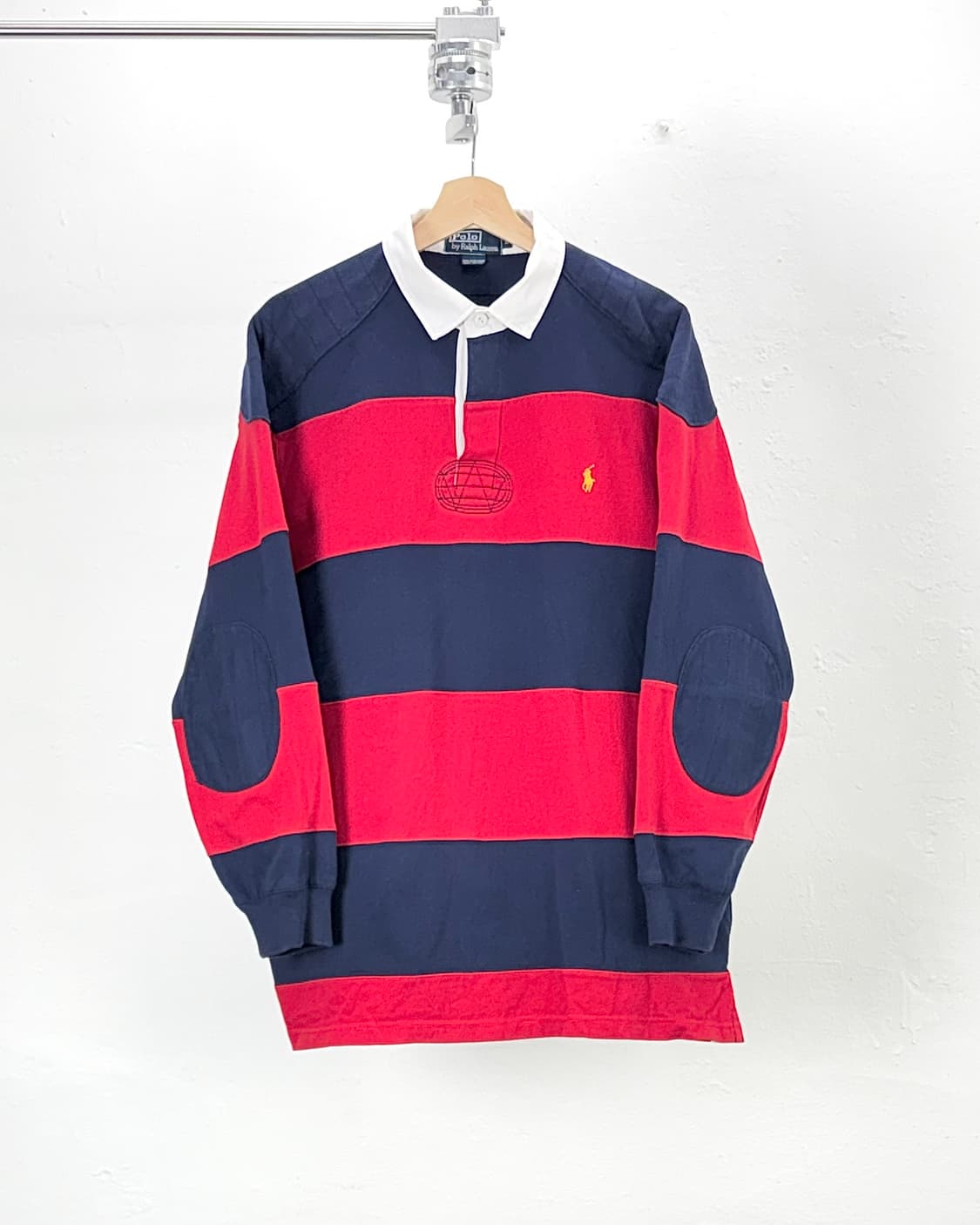 폴로 랄프로렌 엘보 패치 스트라이프 포니 럭비 셔츠 상품이미지1