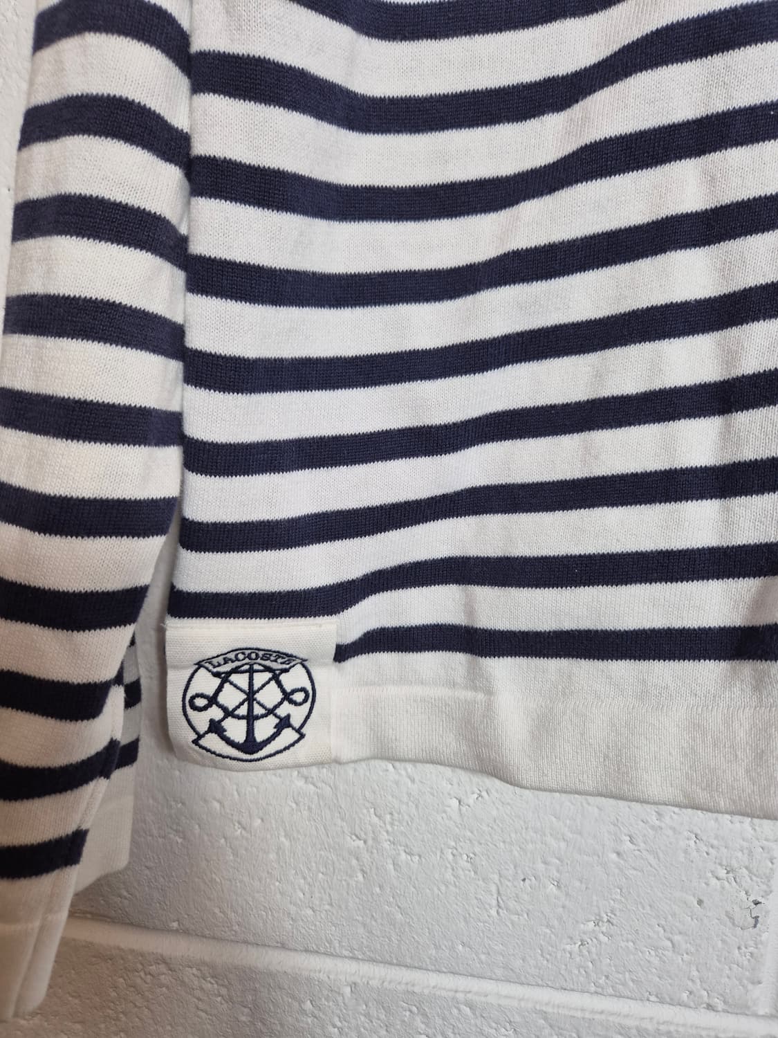 4) 라코스테 스트라이프 가디건 화이트 네이비 100 상품이미지6