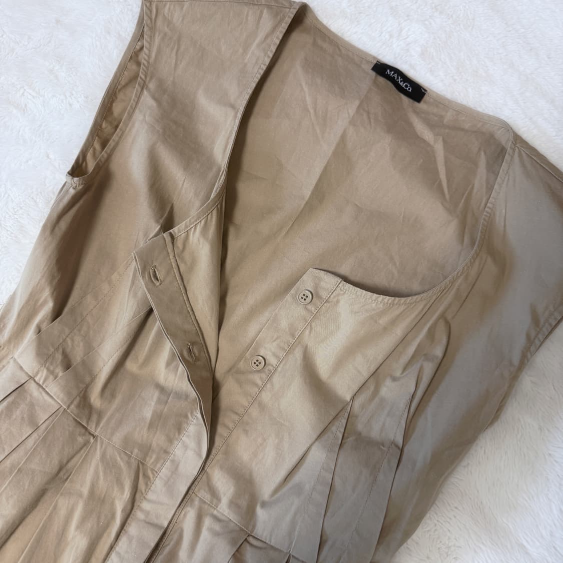 Max&Co 막스앤코 베이지 심플 보헤미안 나시 원피스 상품이미지3