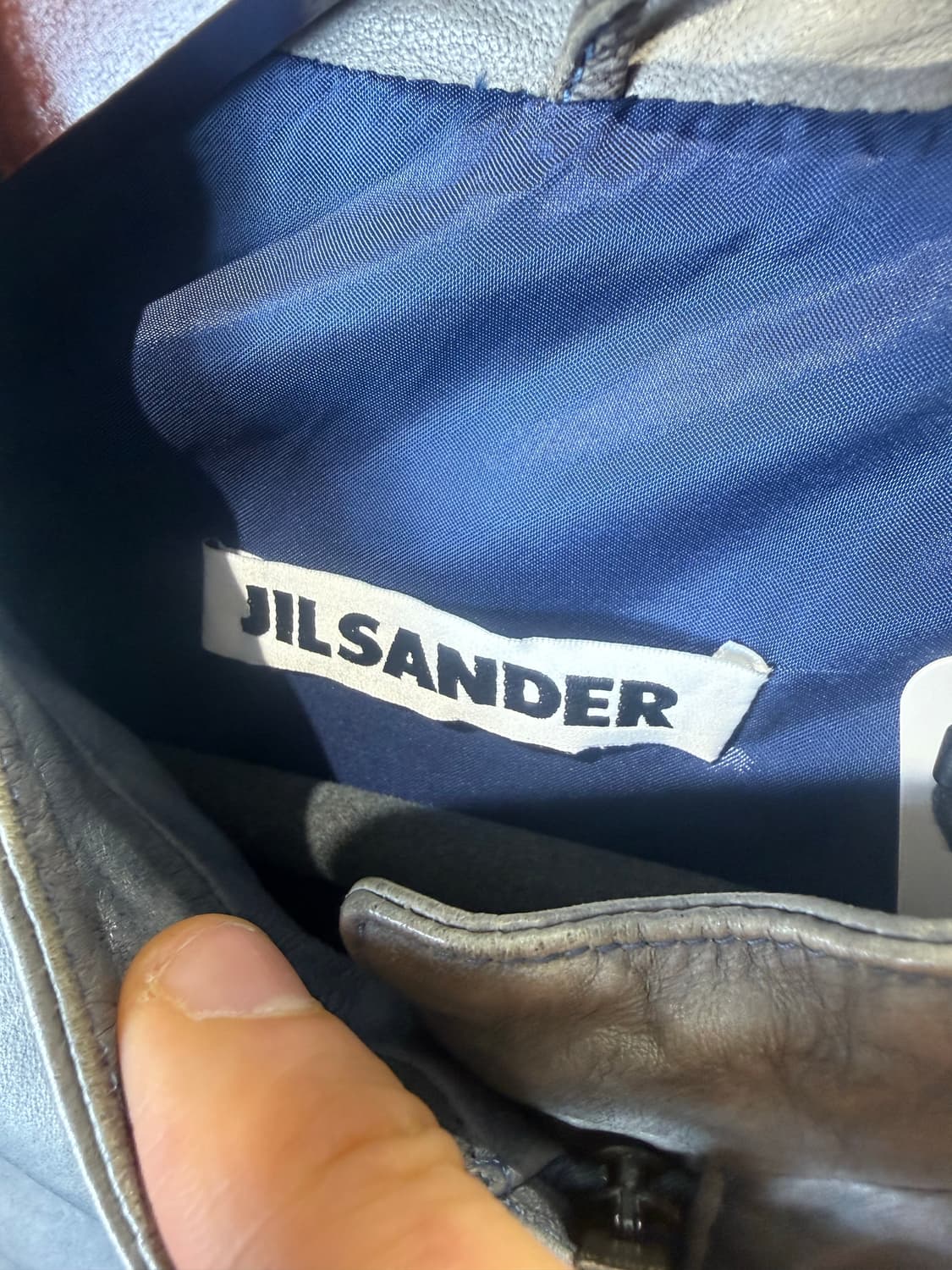 빈티지 질샌더 워싱 레더 자켓  상품이미지5