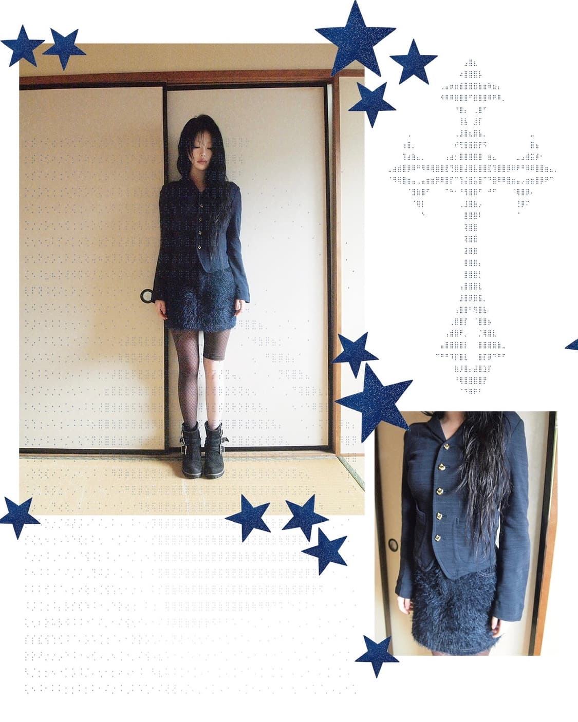 darich 다리치 헤어리 데님라이크 퍼 미니스커트 상품이미지3