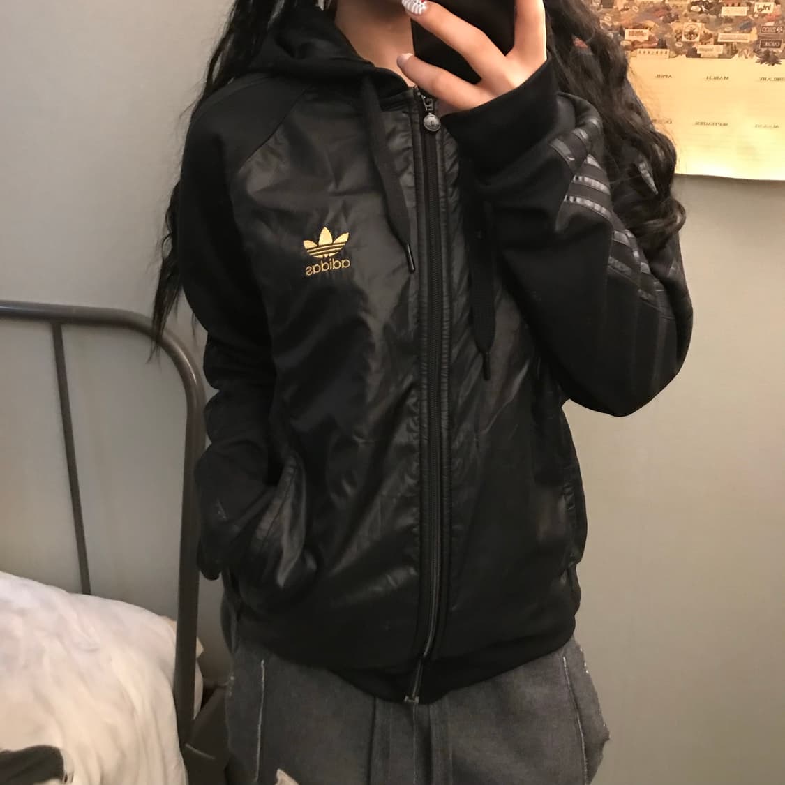 Adidas 아디다스 고스펑크 유광 금장 후드집업 상품이미지1