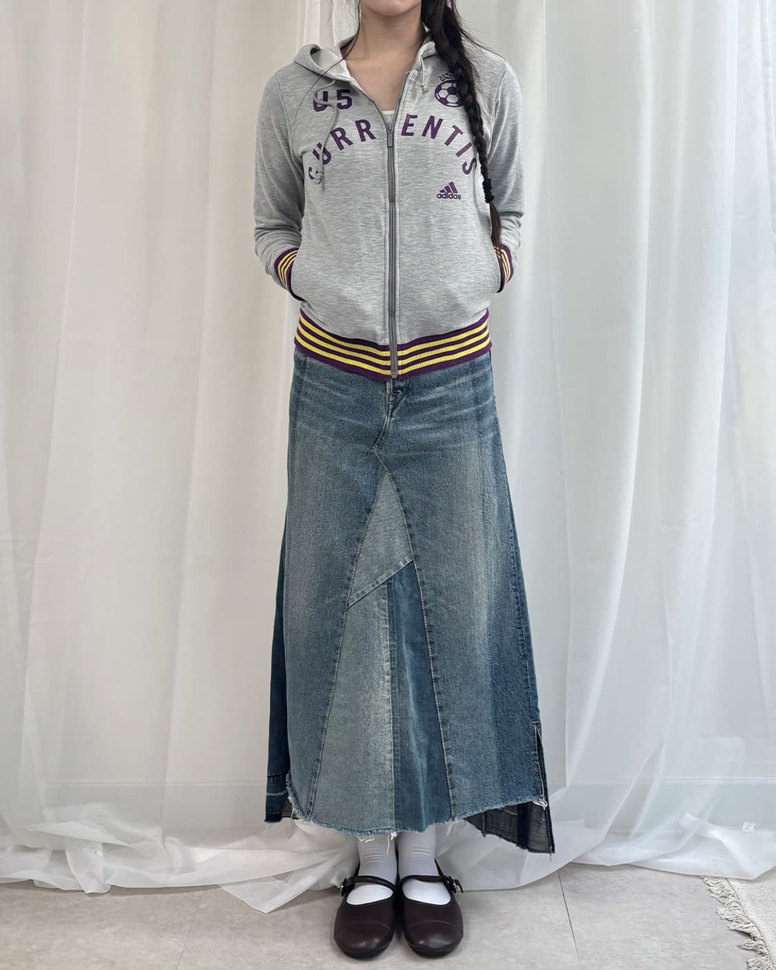 Adidas sporty grey hoodie zip-up 상품이미지2