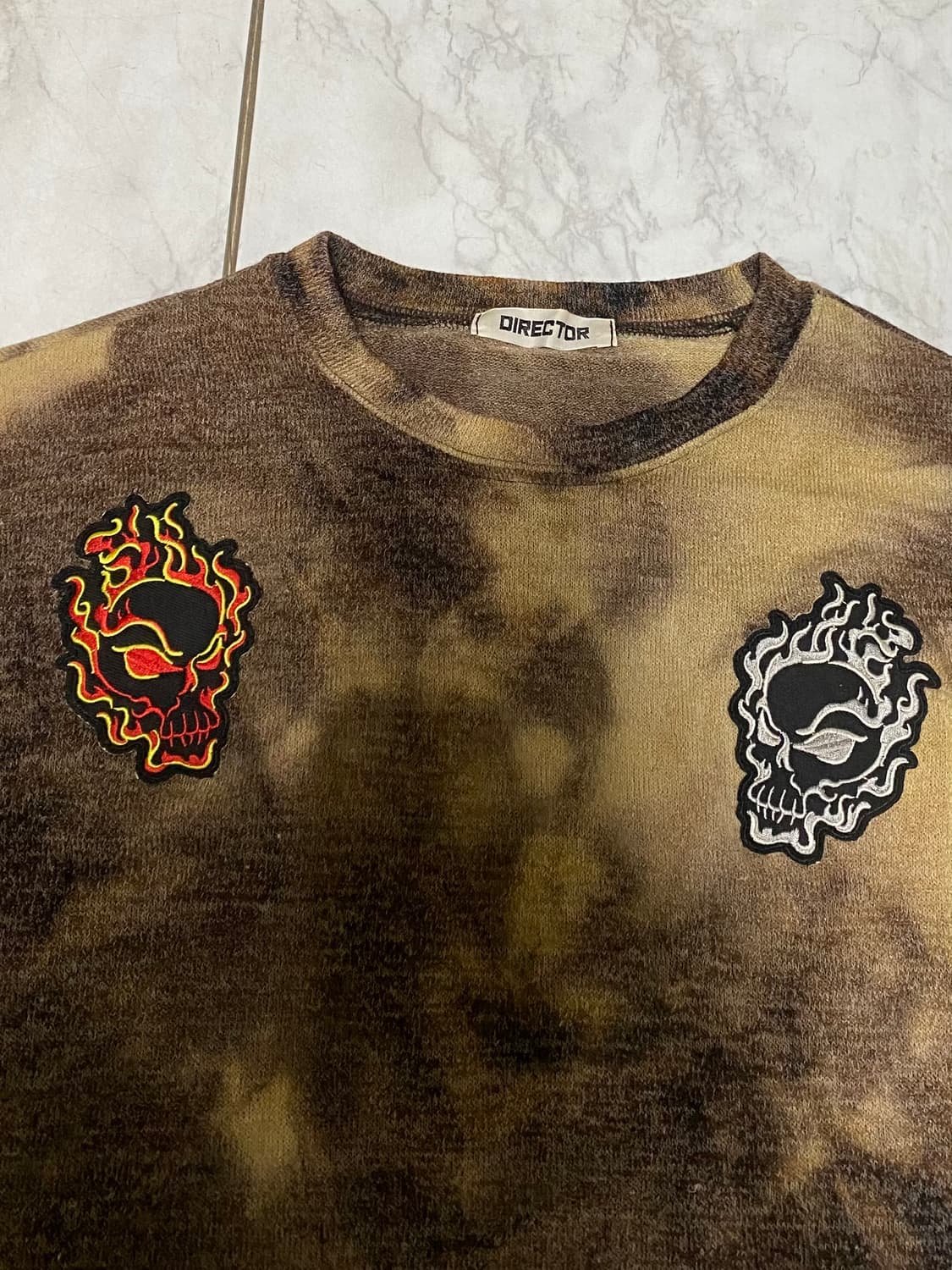 DIRECTOR 스컬 패치 워싱 긴팔 티셔츠 사이즈 105 상품이미지2