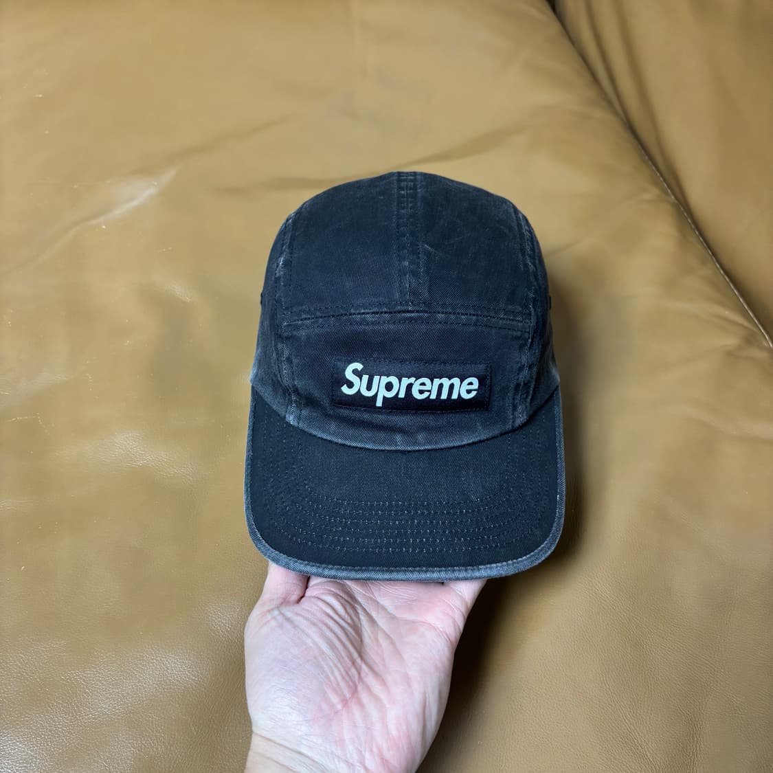 Supreme 슈프림 워시드 블랙 캠프캡 모자 (Washed Black) 상품이미지2