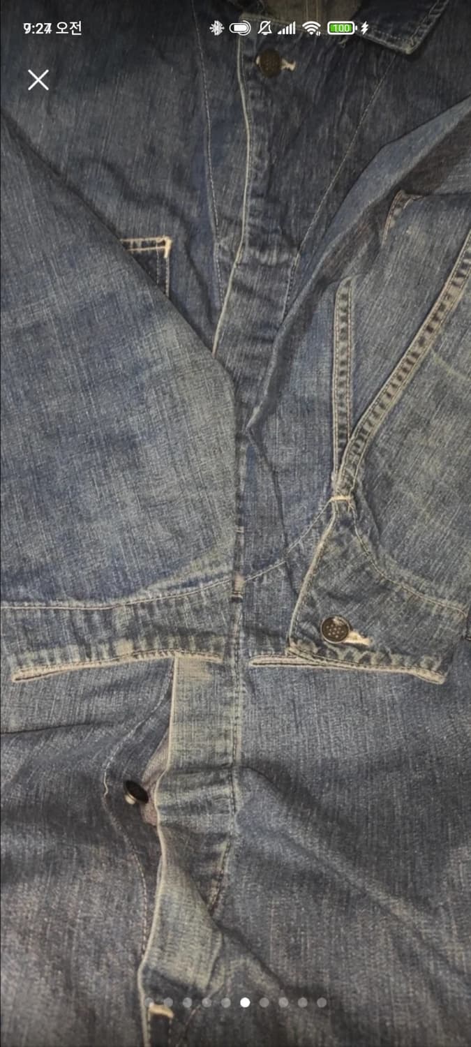 40s ww2 미군 13스타 버튼 데님 올인원 상품이미지6