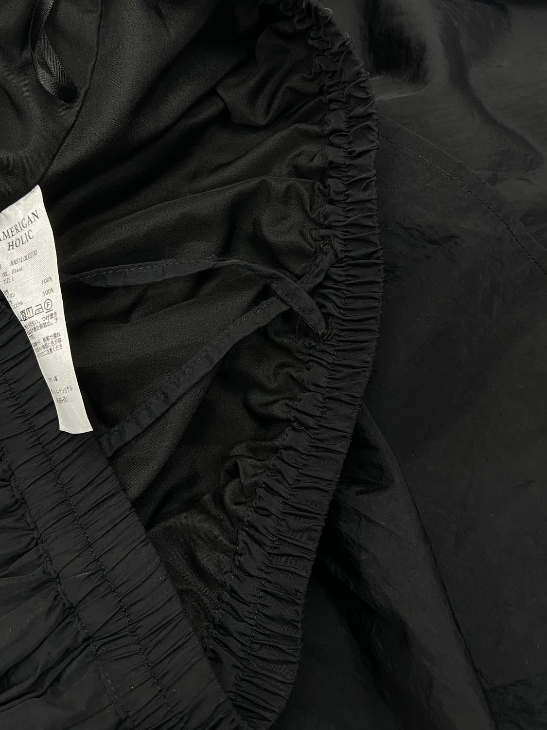 JPN MinimAL Black shirring skirt 상품이미지5