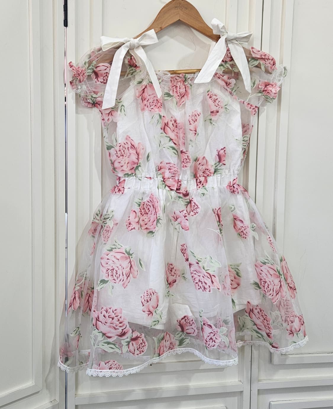 리즈리사(LIZ LISA) 로즈 오프숄더 쉬폰 점프수트 / 원피스핏 상품이미지2