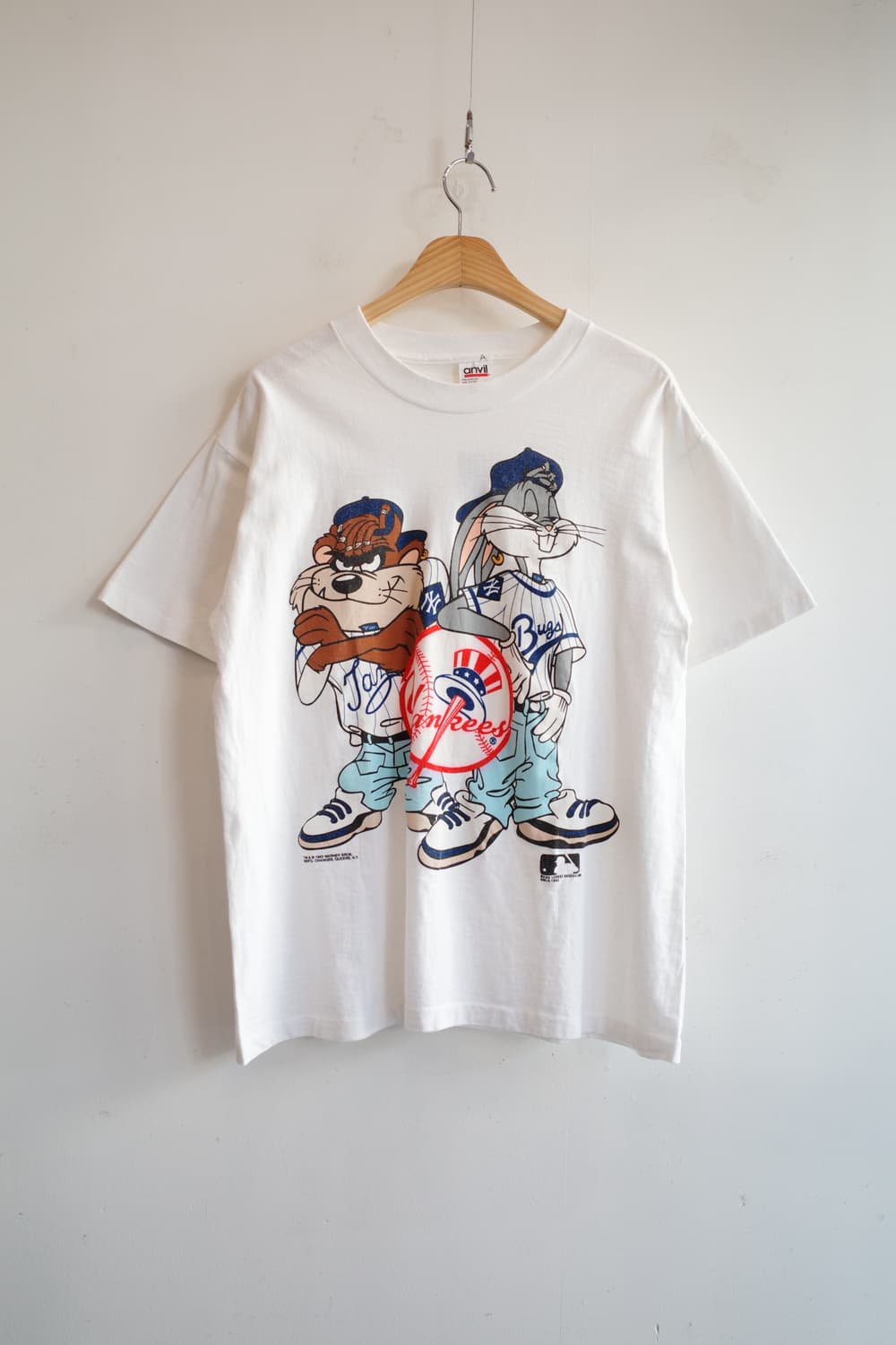 90s USA WARNER BROS X Yankees 빈티지 티셔츠 상품이미지1