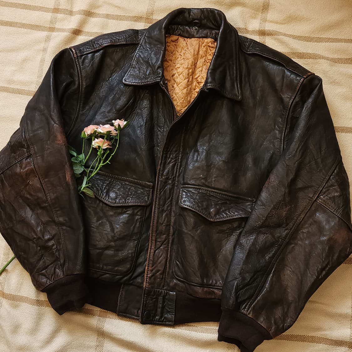 90s 빈티지 가죽자켓 A2 레더자켓 레더 플라이트 재킷 52 상품이미지1