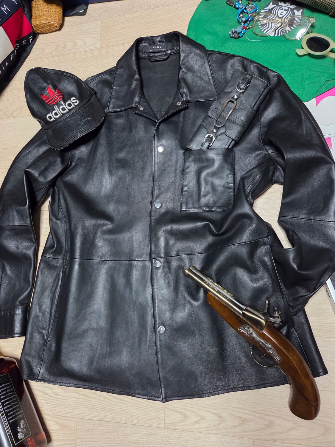 ZARA 양가죽 자켓 초어 오버셔츠 카코트 쉽스킨 코트 상품이미지1