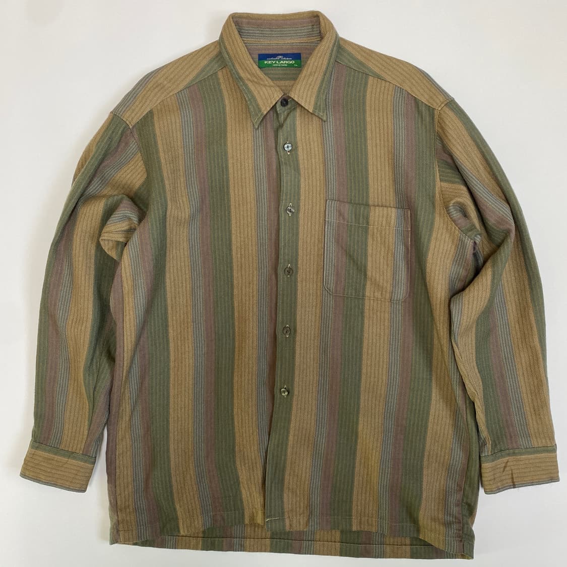 🪵 [KEY LARGO] 빈티지 버티컬 스트라이프 워크 셔츠 상품이미지2