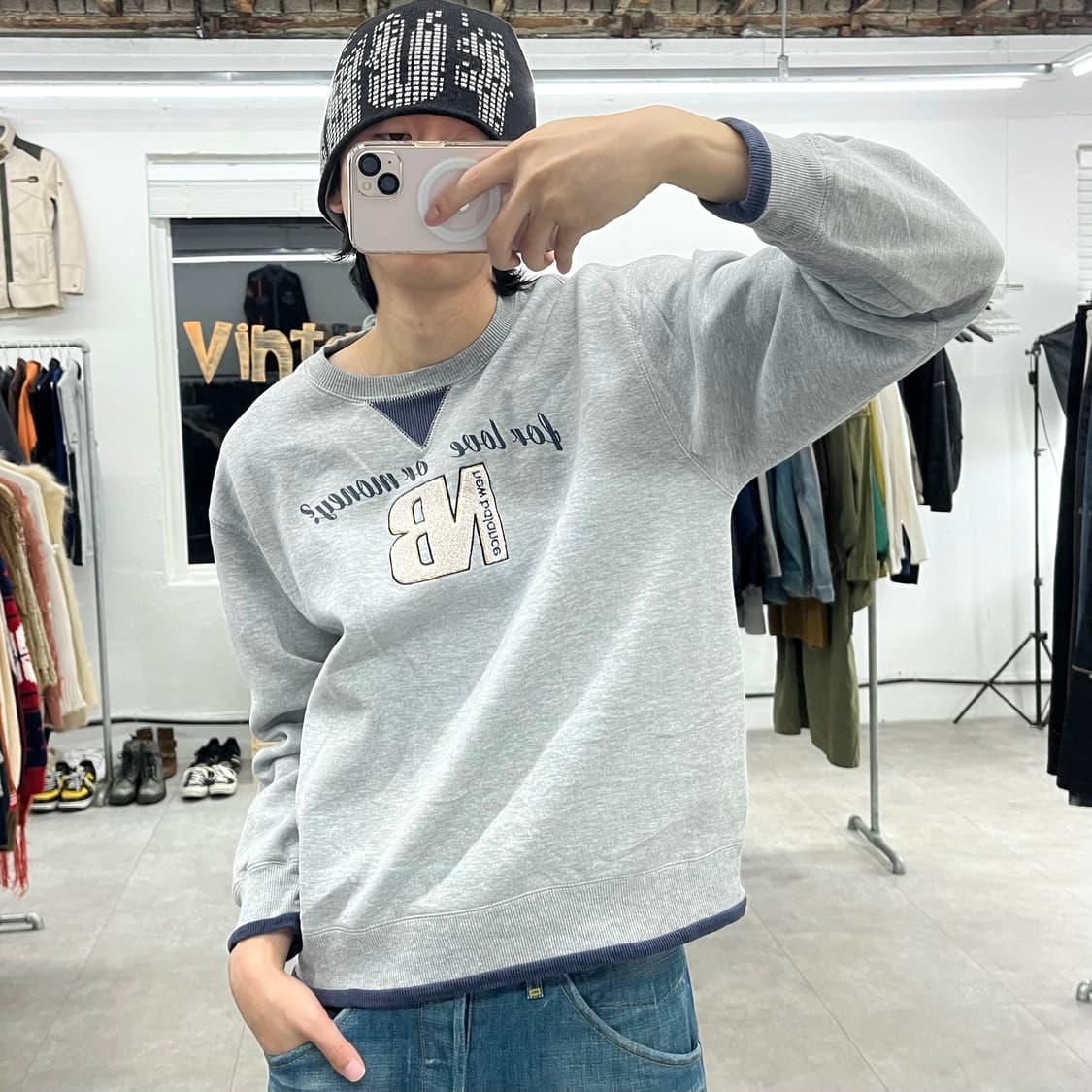 [M] 뉴발란스 Japanese 부클 자수 스웻셔츠 상품이미지8