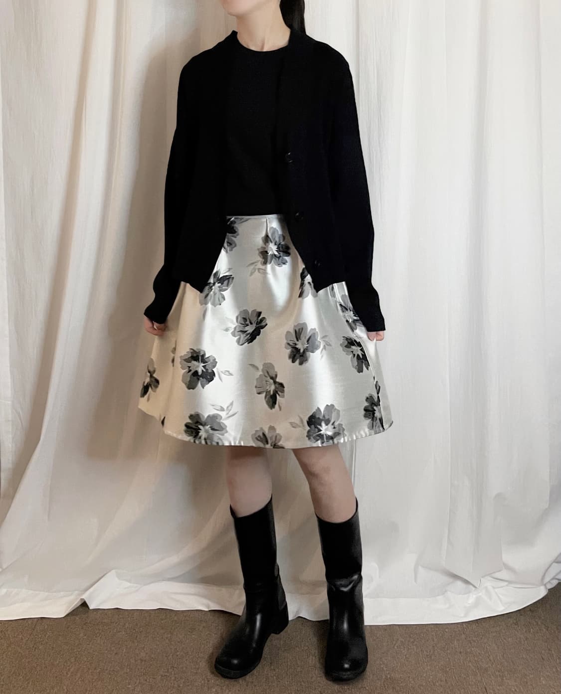 Reversible Satin Flower Skirt 상품이미지2