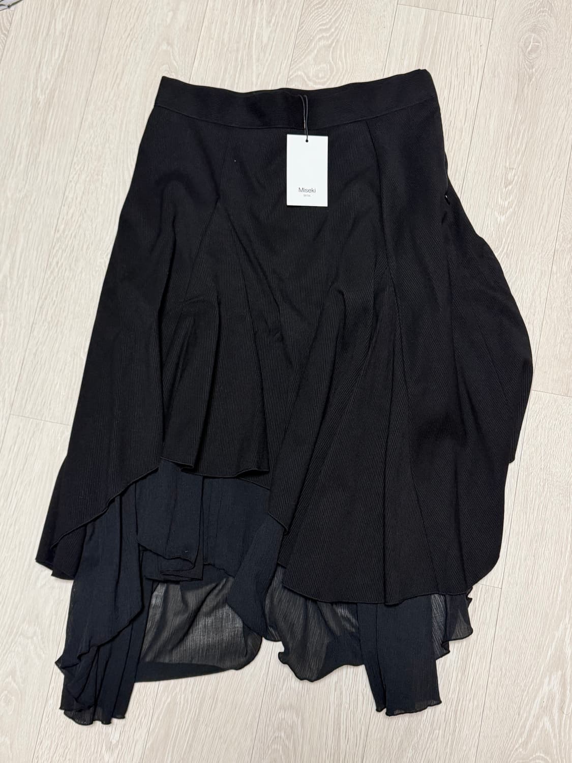 미세키서울 언발 레이어드 스커트 블랙 2사이즈 상품이미지4