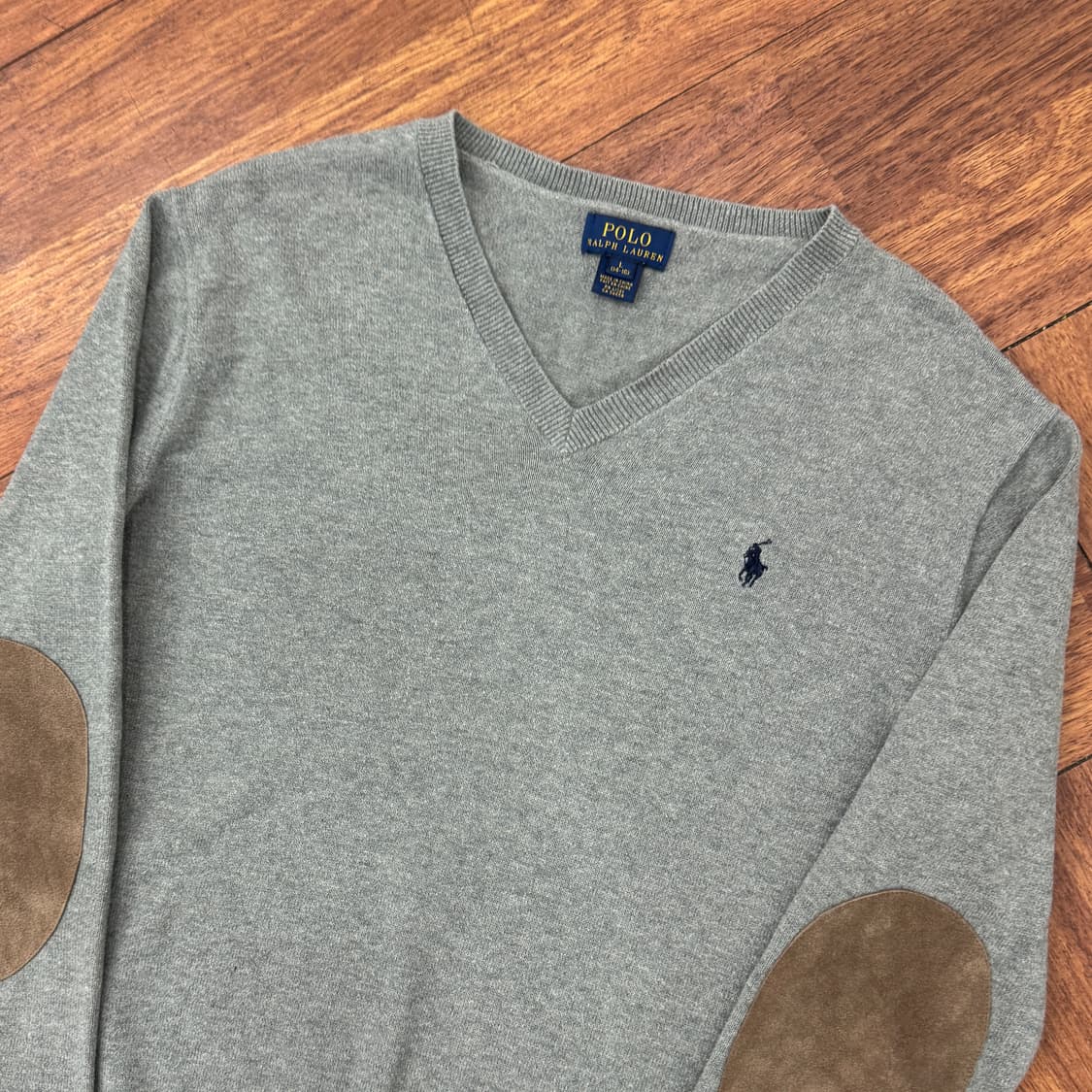 여성용 M 폴로 랄프로렌 V넥 패치 니트  상품이미지2